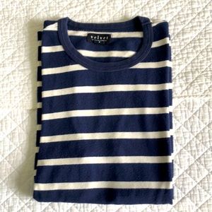 Blue and white mens T-shirt